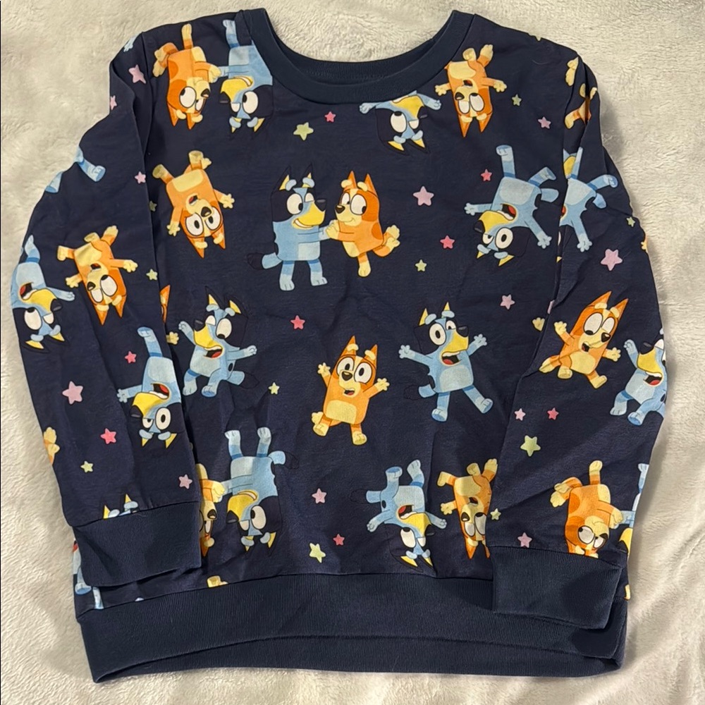 Navy Sweatshirt Bluey and Bingo EUC